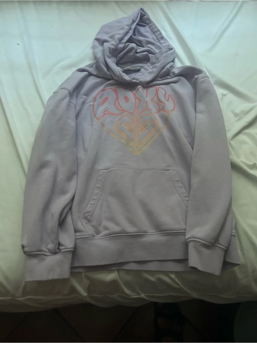 Roxy Lavender Pullover Hoodie with Subtle Logo Tag
